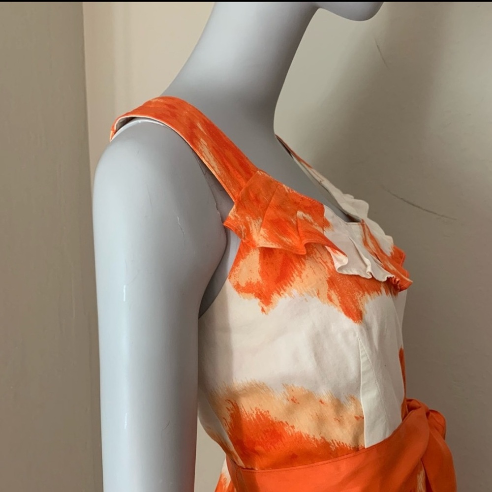 Anthropologie Moulinette Soeurs Orange Blossom Dress Floral Print Cotton Size 6 - Picture 7 of 15